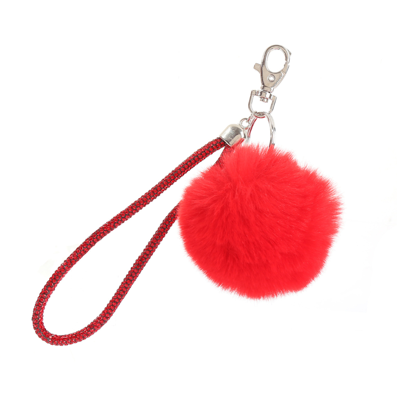 Plüss gömb kulcstartó, kulcstartó kiegészítő, anyaga plüss, egyedi csomagolás, modern minimalista stílus