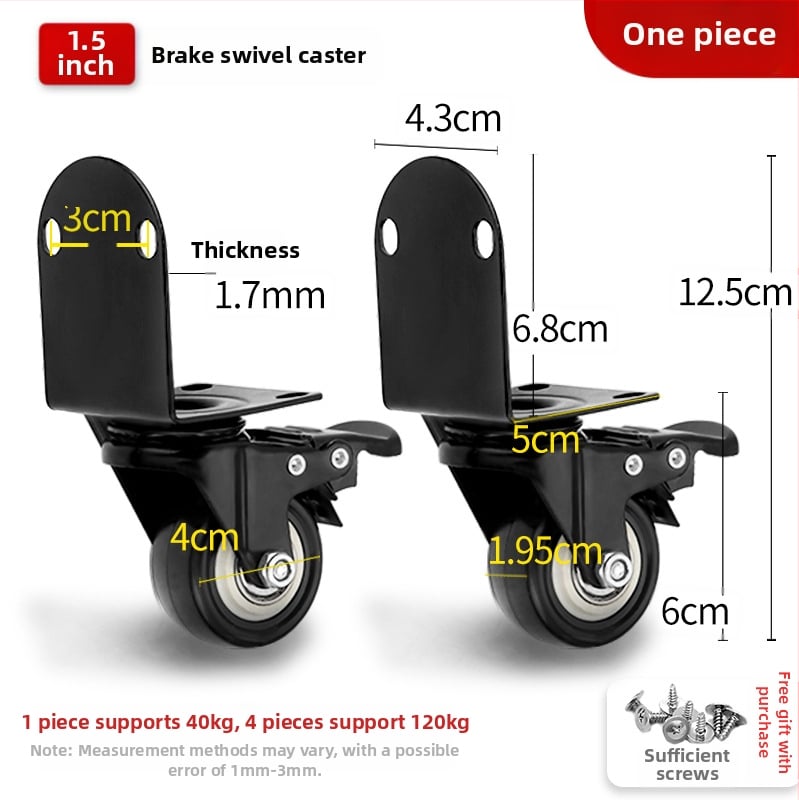 Ringing Roată direcțională din PU pentru valiză — rezistentă la uzură, suprafață din cauciuc, accesorii bagaje