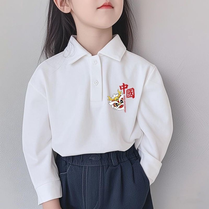 Παιδικό πόλο από 100% βαμβάκι, unisex, μακριά μανίκια, με γιακά πόλο, για ηλικίες 3–8 ετών