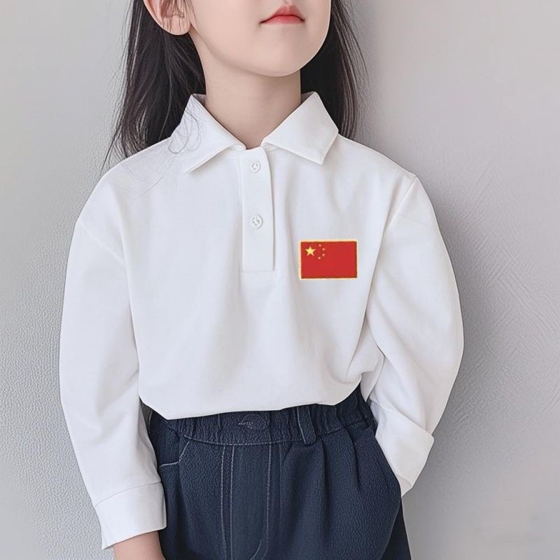 Παιδικό πόλο από 100% βαμβάκι, unisex, μακριά μανίκια, με γιακά πόλο, για ηλικίες 3–8 ετών