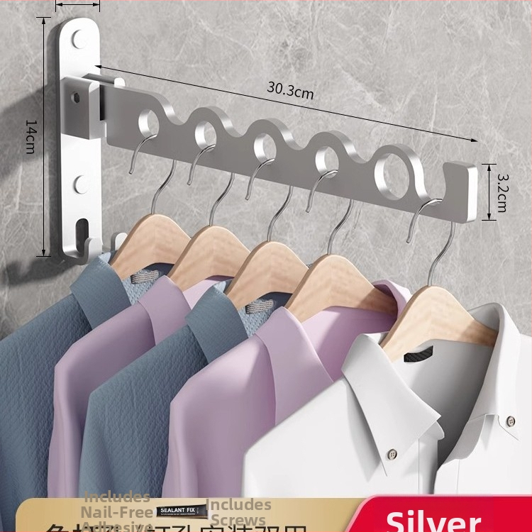 Стенно монтиран сгъваем сушилен прът за дрехи – алуминиева сплав, стил модерна простота, марка LGC