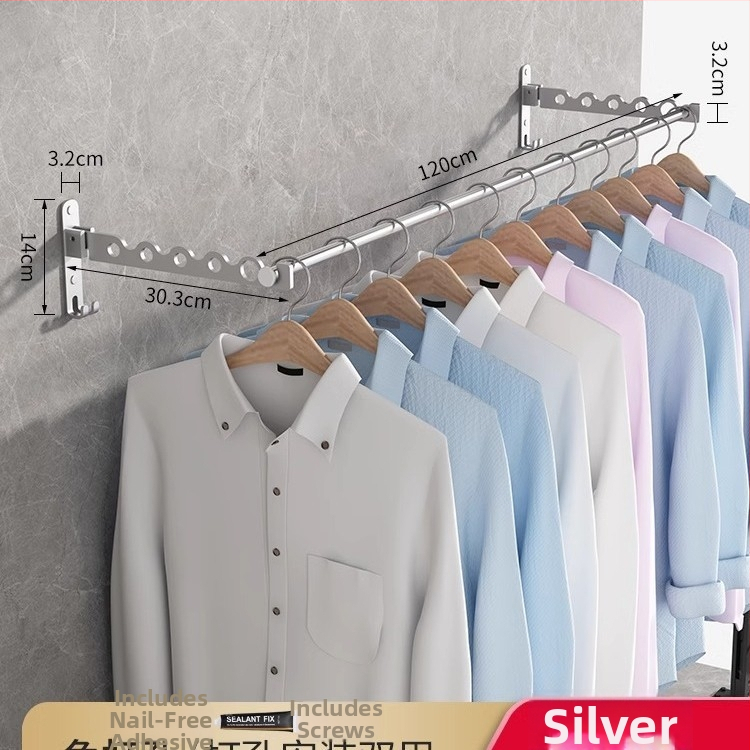 Стенно монтиран сгъваем сушилен прът за дрехи – алуминиева сплав, стил модерна простота, марка LGC