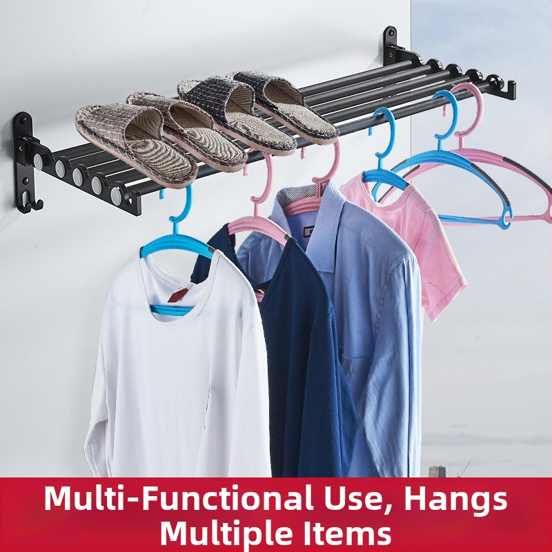 Стенно монтиран сгъваем сушилен прът за дрехи – алуминиева сплав, стил модерна простота, марка LGC