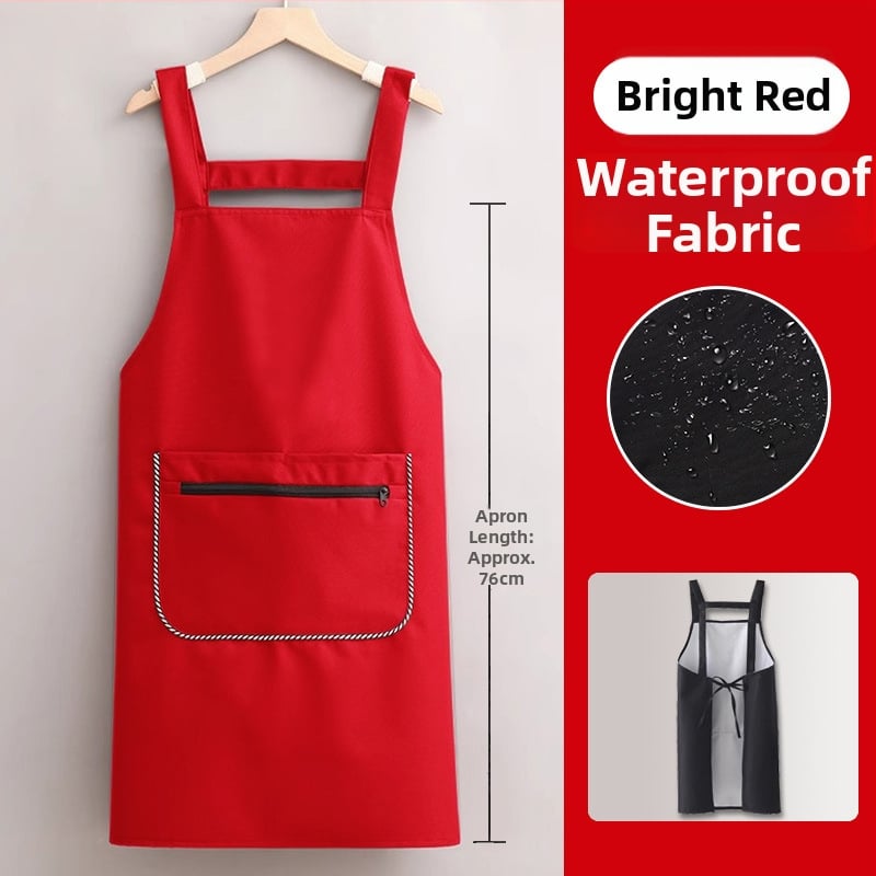 Престилка за кухня без ръкави, с лого, водоустойчива полиестерна, модерен минималистичен стил, унисекс