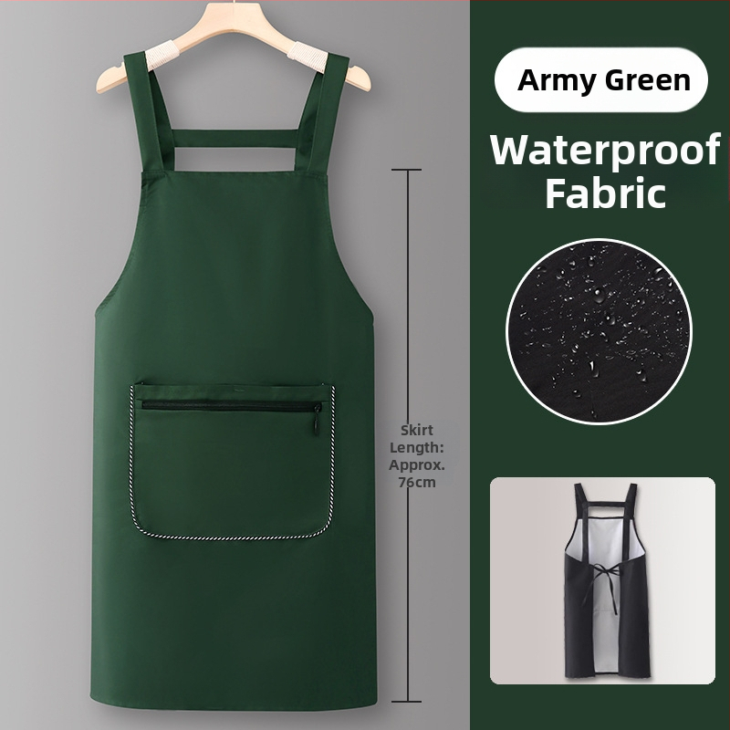 Престилка за кухня без ръкави, с лого, водоустойчива полиестерна, модерен минималистичен стил, унисекс