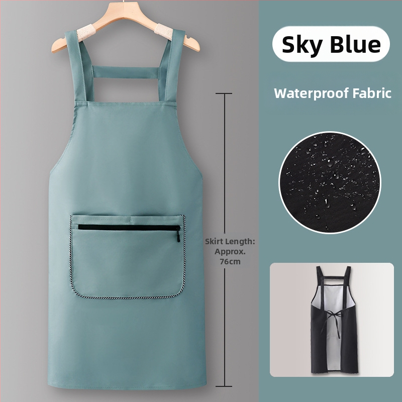 Престилка за кухня без ръкави, с лого, водоустойчива полиестерна, модерен минималистичен стил, унисекс