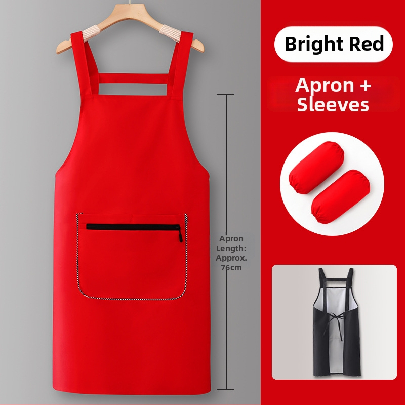Престилка за кухня без ръкави, с лого, водоустойчива полиестерна, модерен минималистичен стил, унисекс