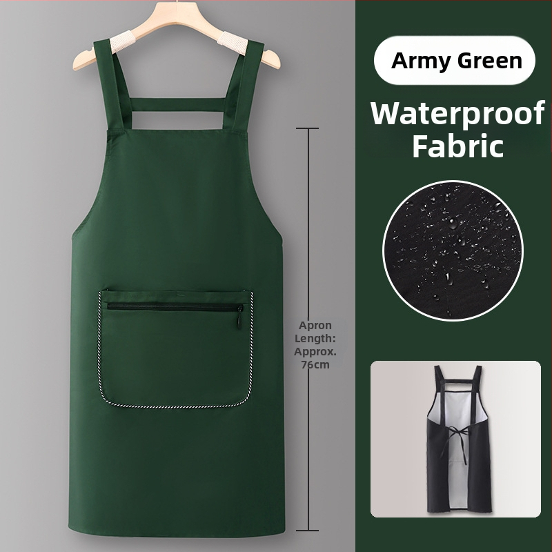 Престилка за кухня без ръкави, с лого, водоустойчива полиестерна, модерен минималистичен стил, унисекс