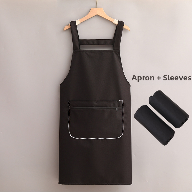 Престилка за кухня без ръкави, с лого, водоустойчива полиестерна, модерен минималистичен стил, унисекс