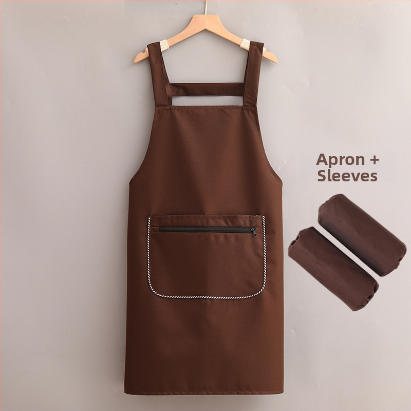 Престилка за кухня без ръкави, с лого, водоустойчива полиестерна, модерен минималистичен стил, унисекс