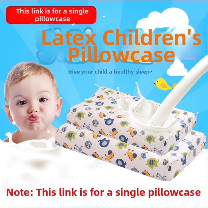 Детска калъфка за латексова възглавница, памучна трикотажна, правоъгълна форма, височина 5–10 см, за деца