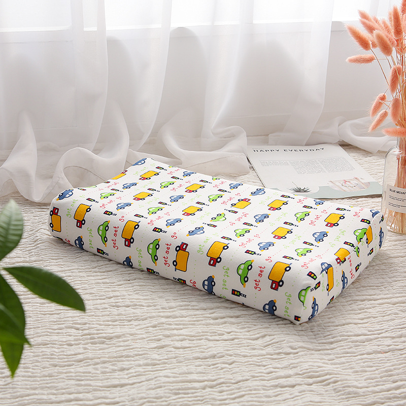 Детска калъфка за латексова възглавница, памучна трикотажна, правоъгълна форма, височина 5–10 см, за деца