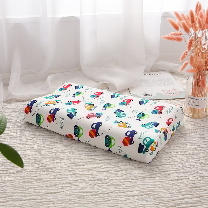 Детска калъфка за латексова възглавница, памучна трикотажна, правоъгълна форма, височина 5–10 см, за деца