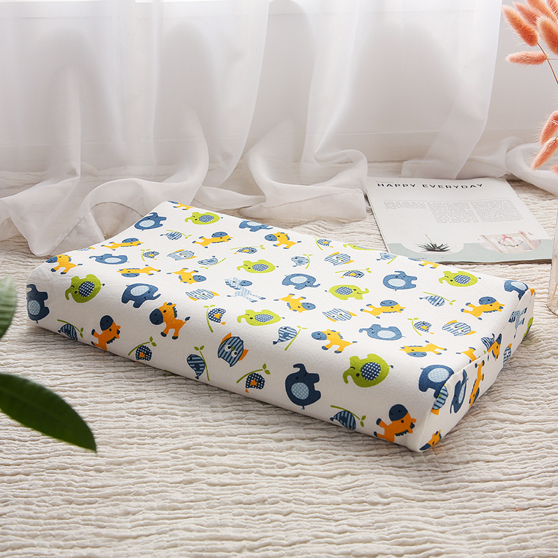 Детска калъфка за латексова възглавница, памучна трикотажна, правоъгълна форма, височина 5–10 см, за деца