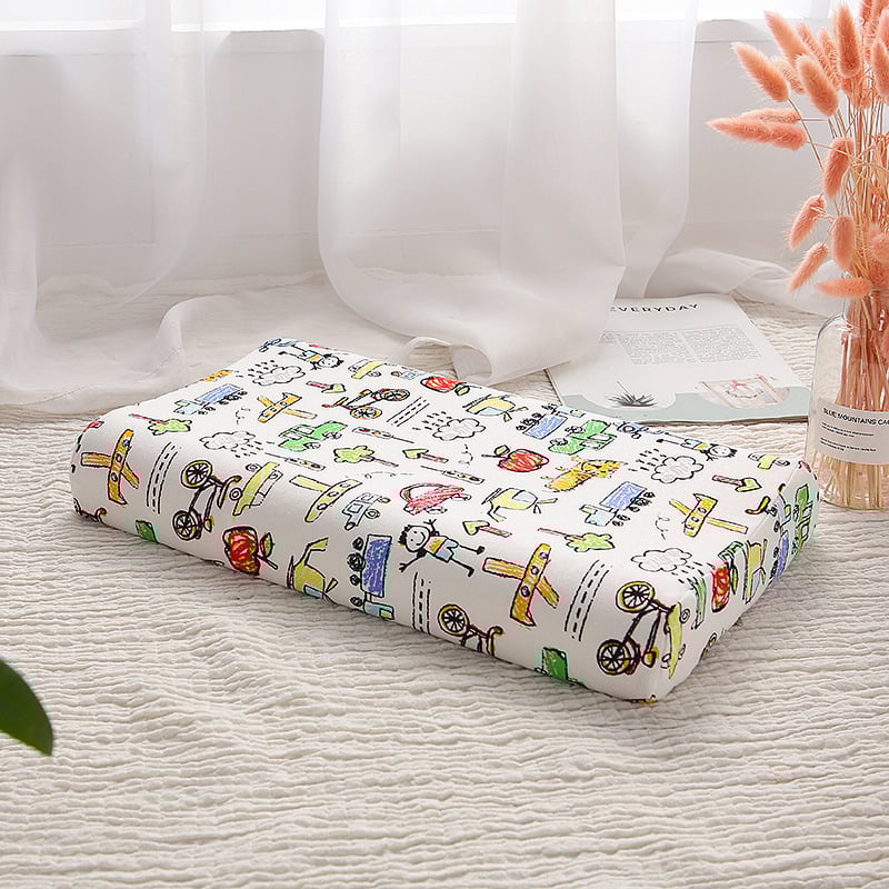 Детска калъфка за латексова възглавница, памучна трикотажна, правоъгълна форма, височина 5–10 см, за деца