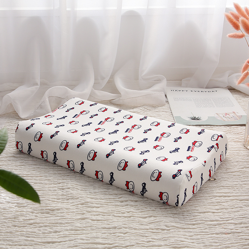 Детска калъфка за латексова възглавница, памучна трикотажна, правоъгълна форма, височина 5–10 см, за деца