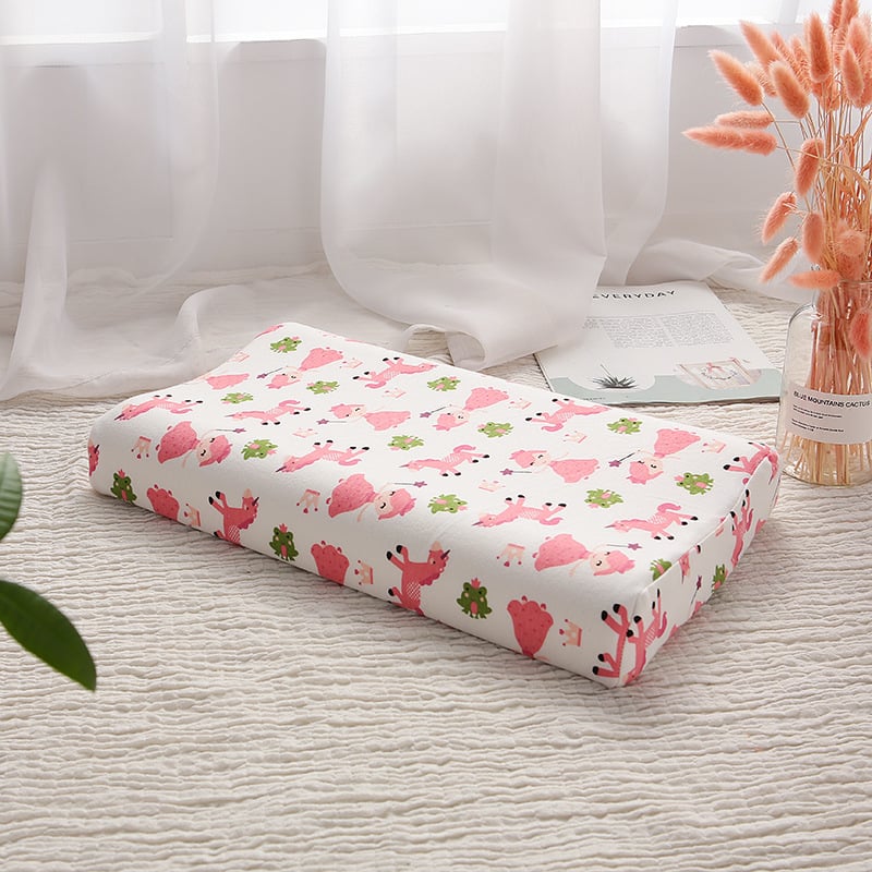 Детска калъфка за латексова възглавница, памучна трикотажна, правоъгълна форма, височина 5–10 см, за деца