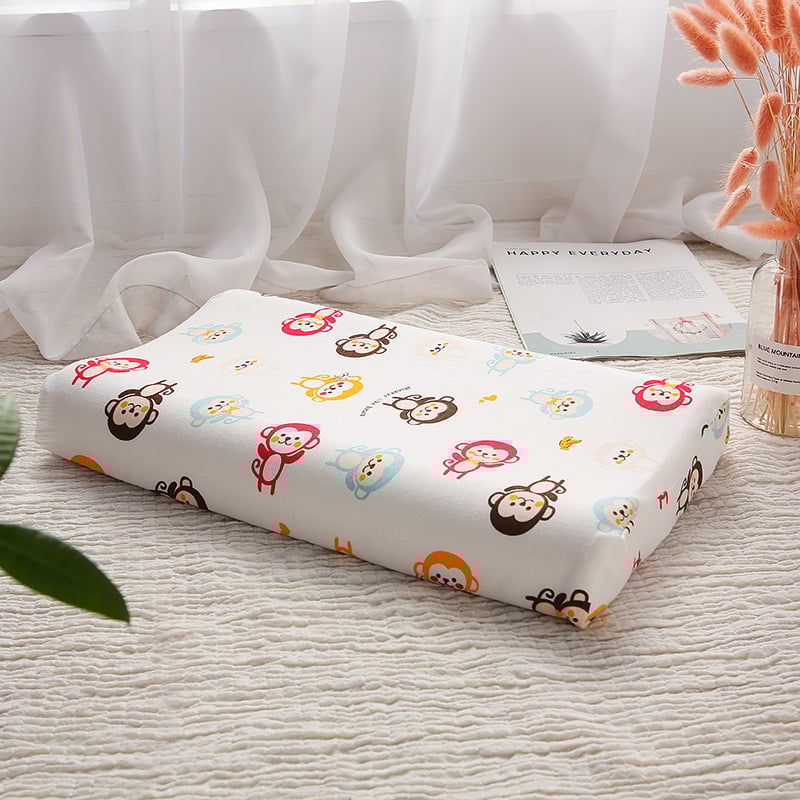 Детска калъфка за латексова възглавница, памучна трикотажна, правоъгълна форма, височина 5–10 см, за деца