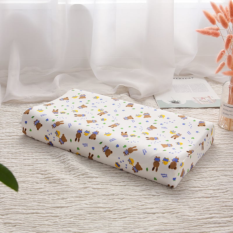 Детска калъфка за латексова възглавница, памучна трикотажна, правоъгълна форма, височина 5–10 см, за деца