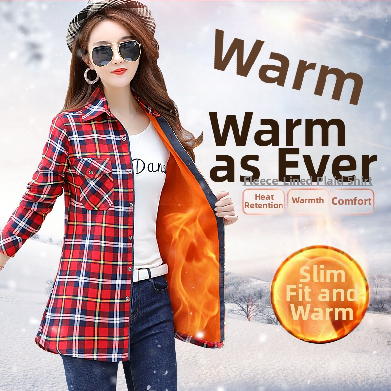 Női poliészter kockás ing, hosszú ujjak, négyzetes gallér, karcsú szabás