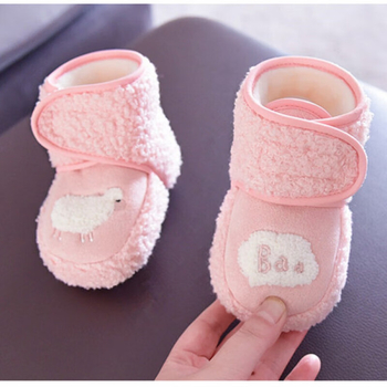 Βρεφικά χειμερινά παπούτσια με υφασμάτινο επάνω μέρος, Velcro κλείσιμο, αντιολισθητική σόλα, ζεστά, για ηλικίες 0-15 μηνών