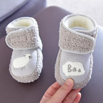 Βρεφικά χειμερινά παπούτσια με υφασμάτινο επάνω μέρος, Velcro κλείσιμο, αντιολισθητική σόλα, ζεστά, για ηλικίες 0-15 μηνών