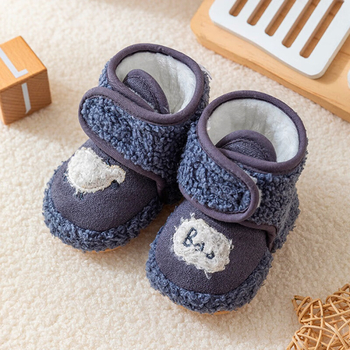 Βρεφικά χειμερινά παπούτσια με υφασμάτινο επάνω μέρος, Velcro κλείσιμο, αντιολισθητική σόλα, ζεστά, για ηλικίες 0-15 μηνών