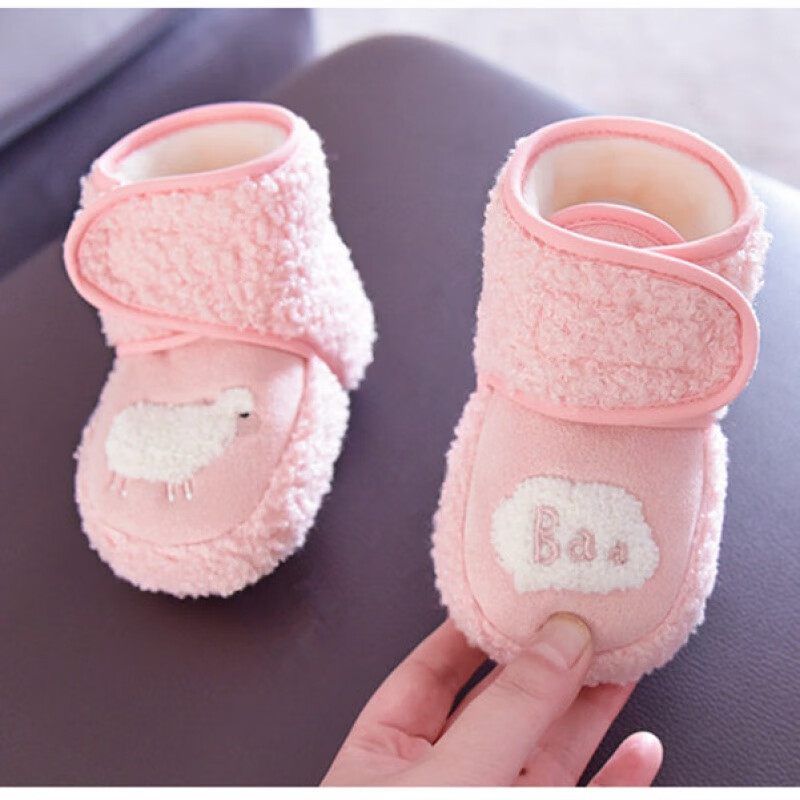 Βρεφικά χειμερινά παπούτσια με υφασμάτινο επάνω μέρος, Velcro κλείσιμο, αντιολισθητική σόλα, ζεστά, για ηλικίες 0-15 μηνών