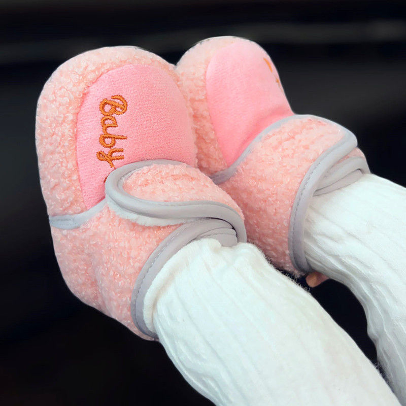 Βρεφικά χειμερινά παπούτσια με υφασμάτινο επάνω μέρος, Velcro κλείσιμο, αντιολισθητική σόλα, ζεστά, για ηλικίες 0-15 μηνών