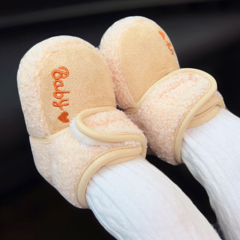 Βρεφικά χειμερινά παπούτσια με υφασμάτινο επάνω μέρος, Velcro κλείσιμο, αντιολισθητική σόλα, ζεστά, για ηλικίες 0-15 μηνών