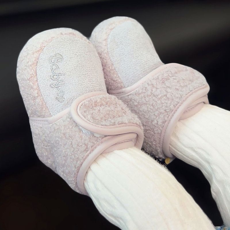 Βρεφικά χειμερινά παπούτσια με υφασμάτινο επάνω μέρος, Velcro κλείσιμο, αντιολισθητική σόλα, ζεστά, για ηλικίες 0-15 μηνών