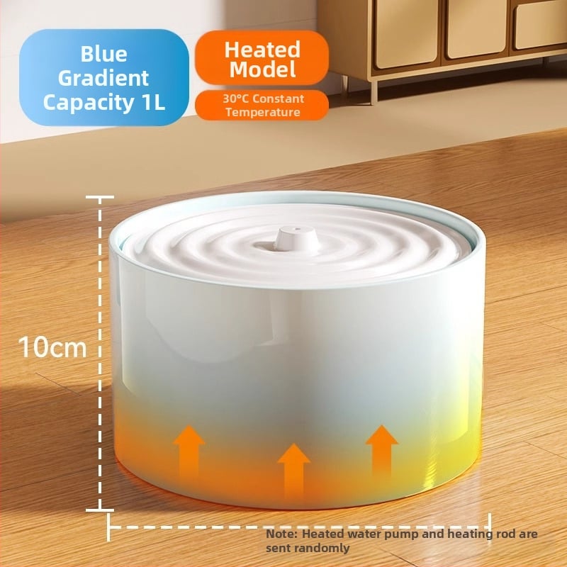 Керамичен диспенсър за вода за котки с постоянна температура и автоматично подаване на вода, капацитет 1,5 л, тегло 750 г