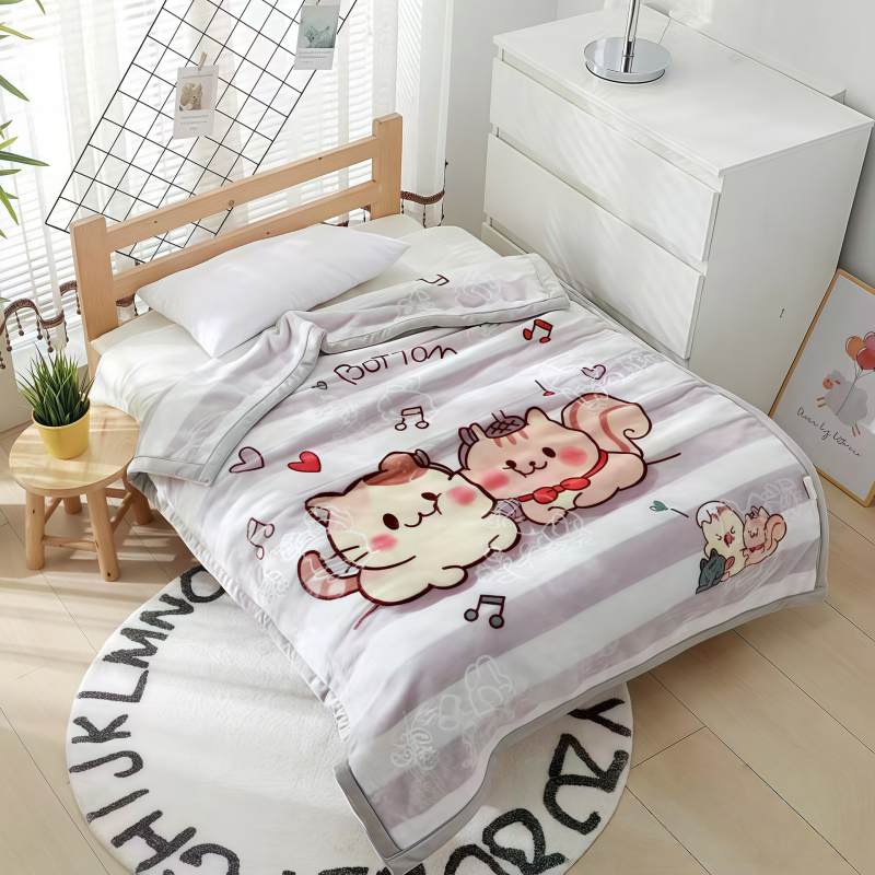 Kétoldalas, vastagabb gyerek pléd, korall velúr, poliészter, egész éves használatra, újszülötttől 6 éves korig