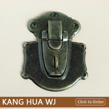 KHWJ Μεγάλη επίπεδη κλειδαριά K1403T για ξύλινα κουτιά και αποσκευές, μέταλλο, στυλ ελαφρύς πολυτελείας