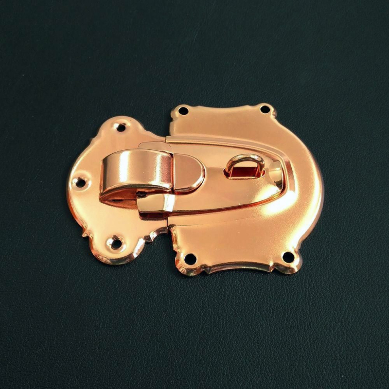 KHWJ Μεγάλη επίπεδη κλειδαριά K1403T για ξύλινα κουτιά και αποσκευές, μέταλλο, στυλ ελαφρύς πολυτελείας