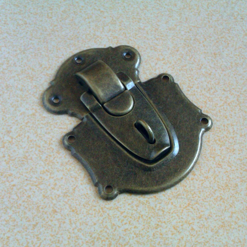 KHWJ Μεγάλη επίπεδη κλειδαριά K1403T για ξύλινα κουτιά και αποσκευές, μέταλλο, στυλ ελαφρύς πολυτελείας