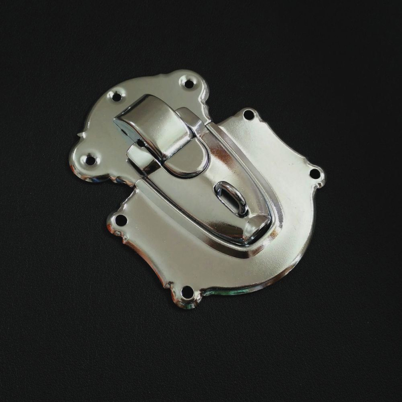 KHWJ Μεγάλη επίπεδη κλειδαριά K1403T για ξύλινα κουτιά και αποσκευές, μέταλλο, στυλ ελαφρύς πολυτελείας