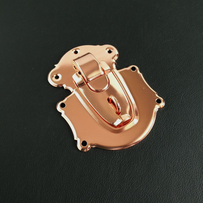 KHWJ Μεγάλη επίπεδη κλειδαριά K1403T για ξύλινα κουτιά και αποσκευές, μέταλλο, στυλ ελαφρύς πολυτελείας