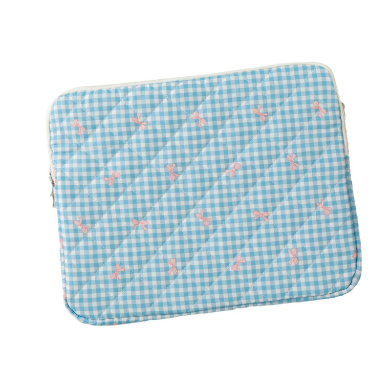 iPad belső tok tabletákhoz – virágos kockás minta, poliészter anyag, poliészter bélés, légáteresztő és bővíthető, uniszex