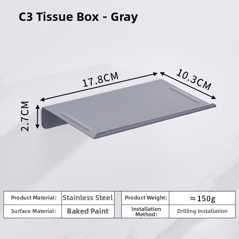 Nerezový oceľový držiak na telefón do kúpeľne a zásobník na toaletný papier, oválny tvar, brúsený povrch, moderný minimalistický štýl