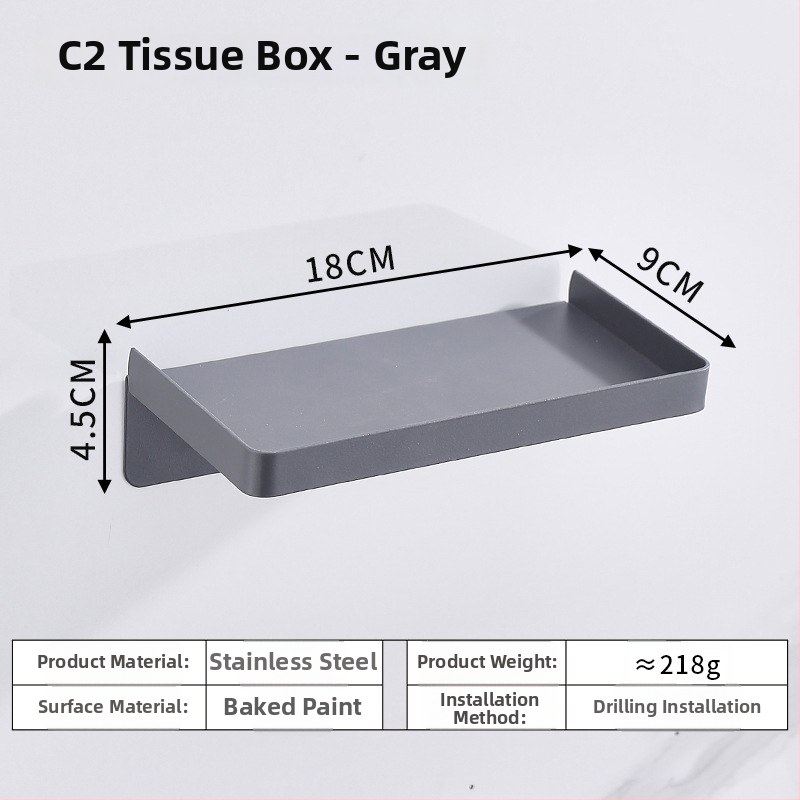 Nerezový oceľový držiak na telefón do kúpeľne a zásobník na toaletný papier, oválny tvar, brúsený povrch, moderný minimalistický štýl