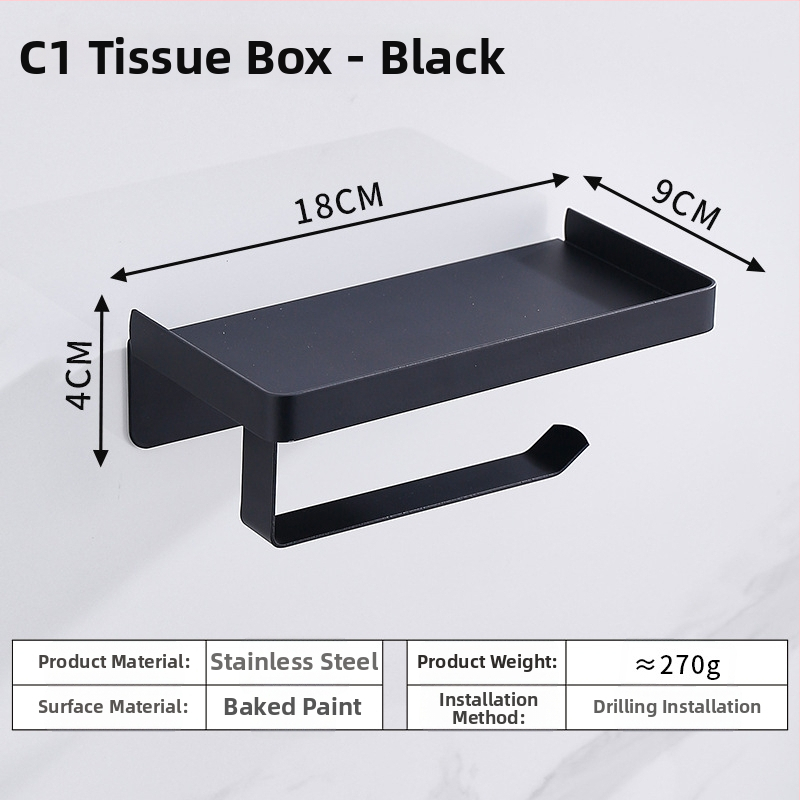 Nerezový oceľový držiak na telefón do kúpeľne a zásobník na toaletný papier, oválny tvar, brúsený povrch, moderný minimalistický štýl