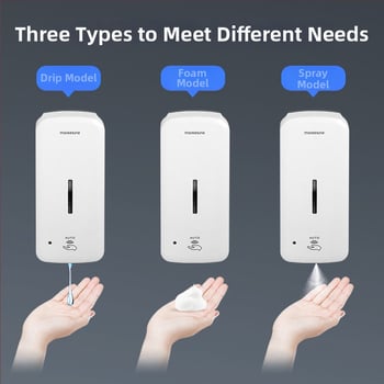 Automata szenzoros habszappan adagoló, falra szerelhető, műanyag, ROHS tanúsítvány, minimalist dizájn