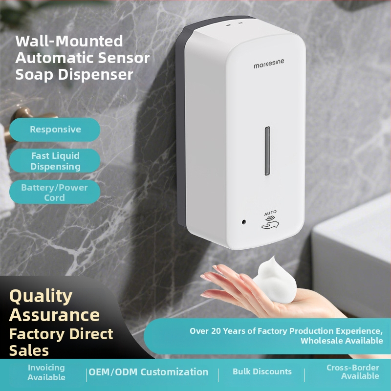 Automata szenzoros habszappan adagoló, falra szerelhető, műanyag, ROHS tanúsítvány, minimalist dizájn