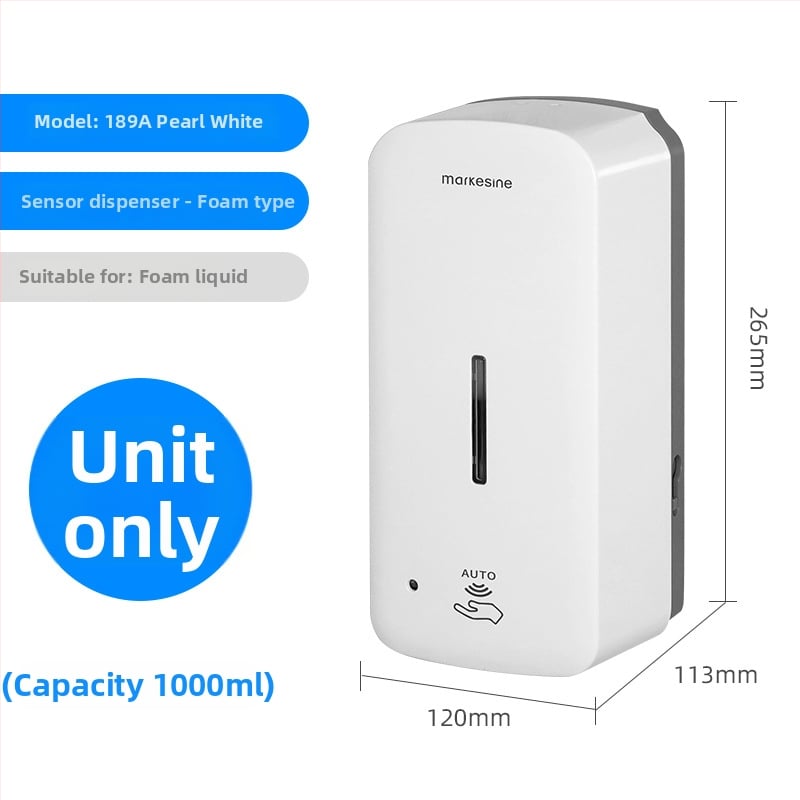 Automata szenzoros habszappan adagoló, falra szerelhető, műanyag, ROHS tanúsítvány, minimalist dizájn