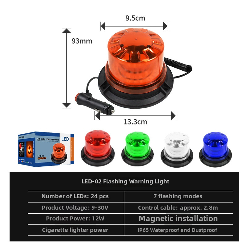 Автомобилно предупредително светло - Марка HJ, Материал PC+LED, Ток 0,6 A, Модел: Warning light, Подходящо за всички модели