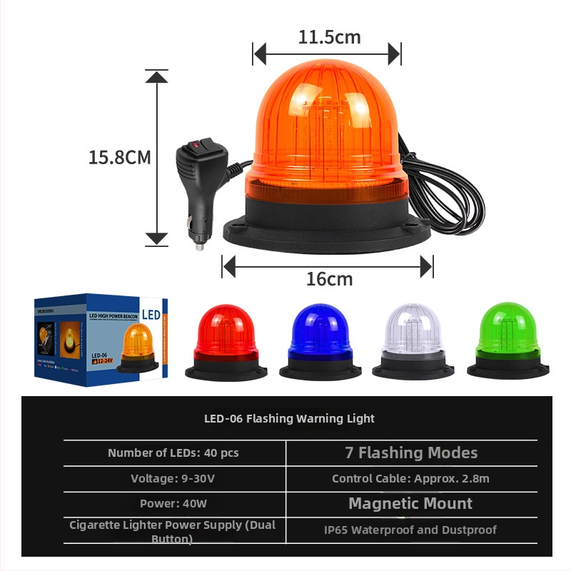 Автомобилно предупредително светло - Марка HJ, Материал PC+LED, Ток 0,6 A, Модел: Warning light, Подходящо за всички модели
