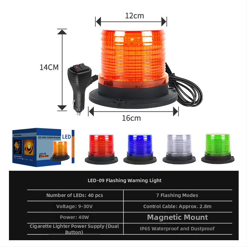 Автомобилно предупредително светло - Марка HJ, Материал PC+LED, Ток 0,6 A, Модел: Warning light, Подходящо за всички модели
