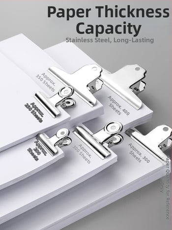 Метален клип за документи, многофункционален, неръждаем, здрав и издръжлив, усилена конструкция