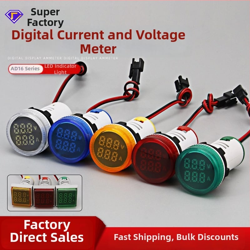 Μετρητής ρεύματος και τάσης με LED ψηφιακή οθόνη και διπλή ένδειξη